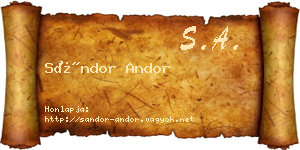 Sándor Andor névjegykártya