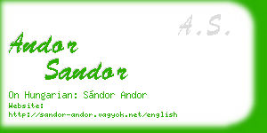andor sandor business card