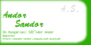andor sandor business card